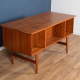 Retro danish 1960s mid century two sided desk with bookcase