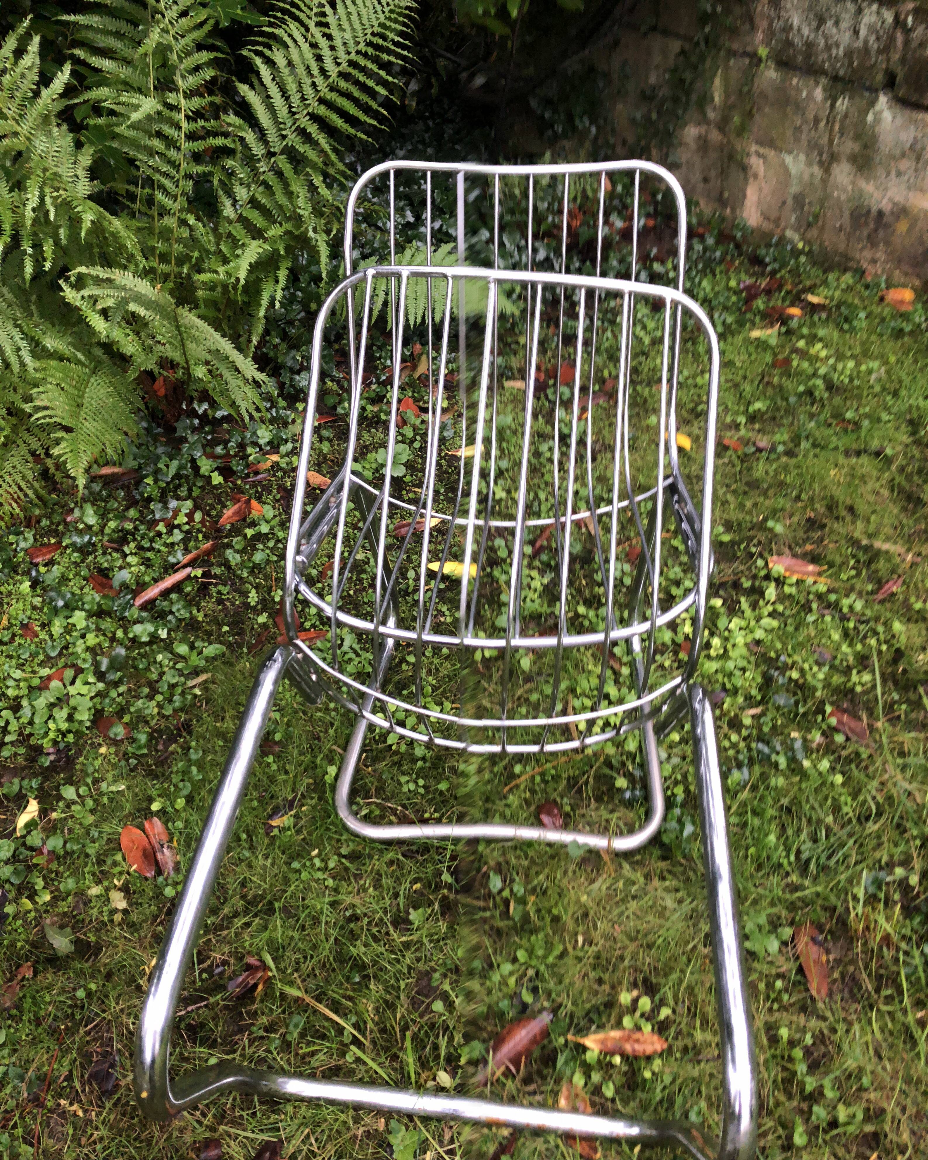 Chrome chairs style Rinaldi 70s