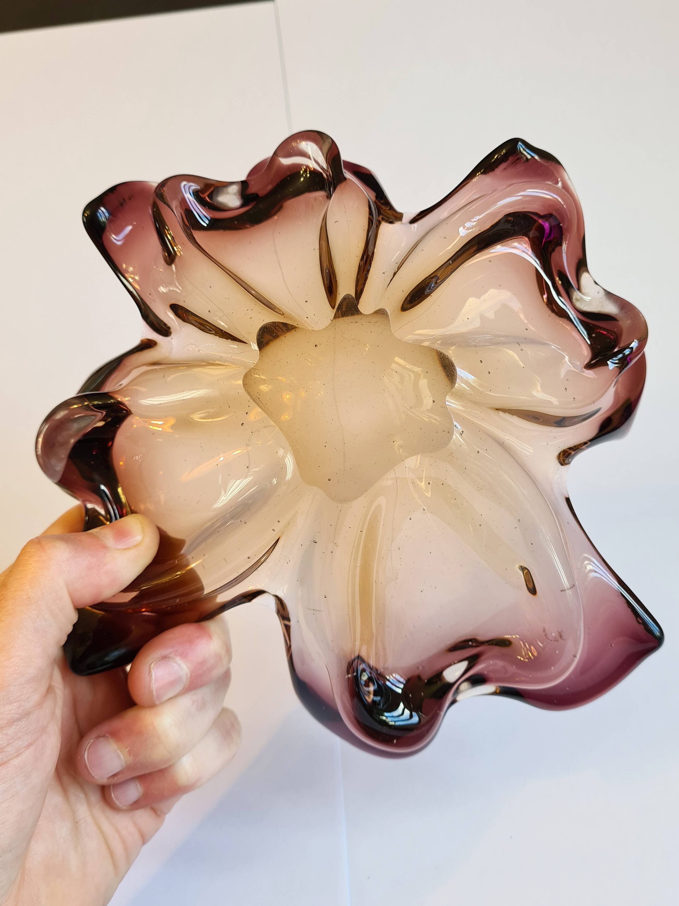Murano pocket emptier - amber and gold