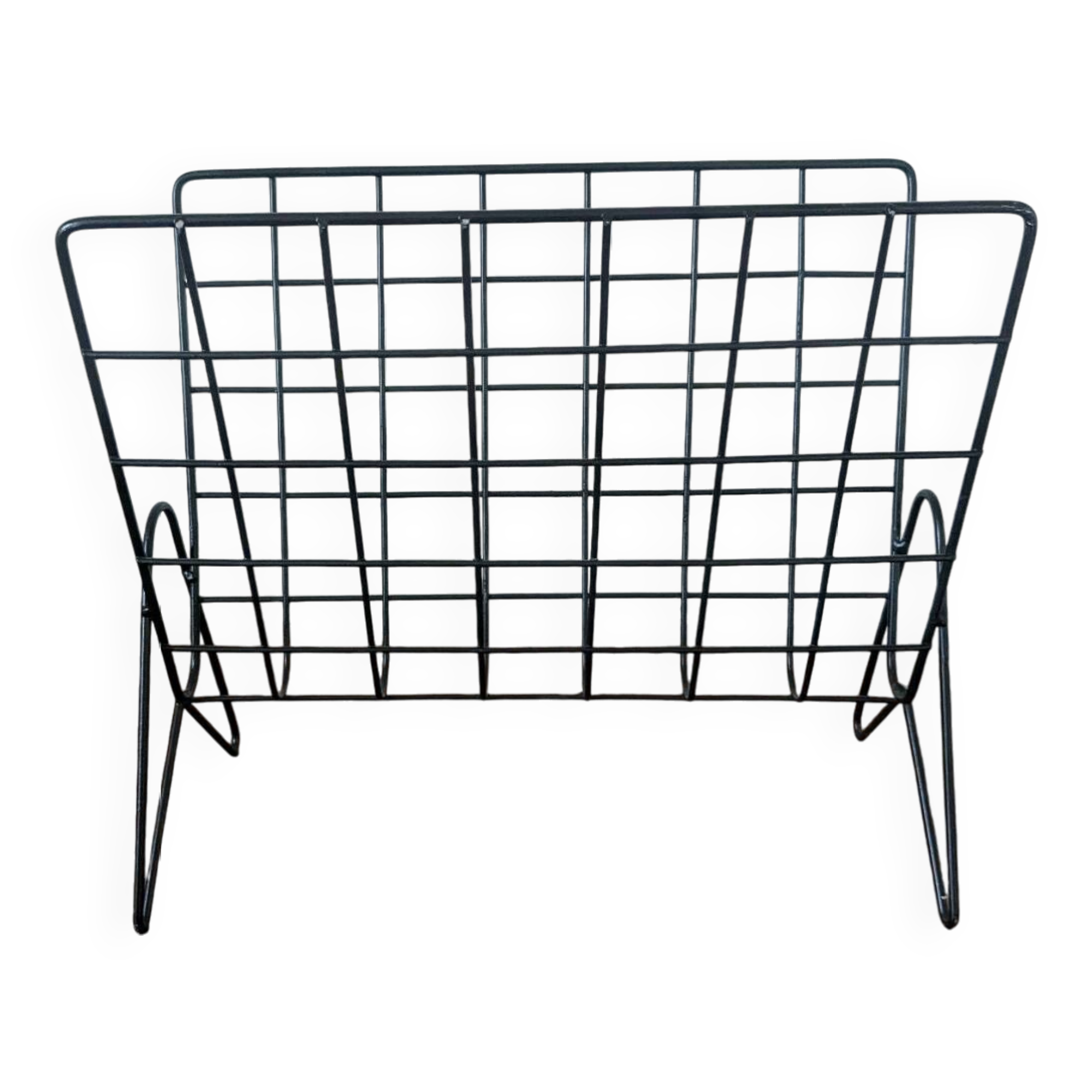 Vintage wire metal magazine rack