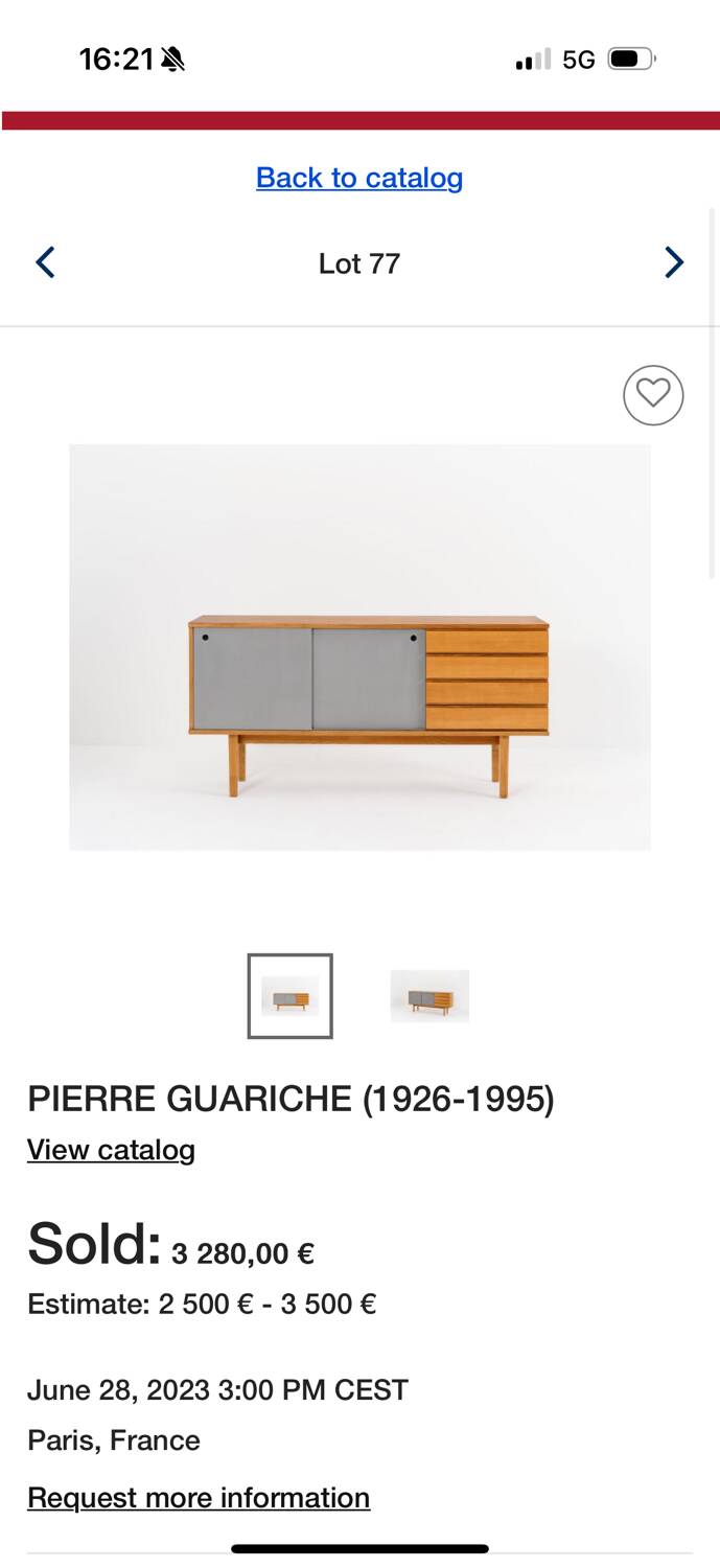 Enfilade design vintage Pierre Guariche 1955