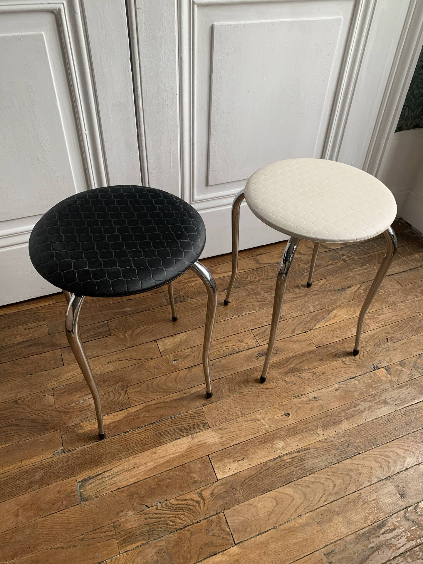 Vintage Chrome stool pair