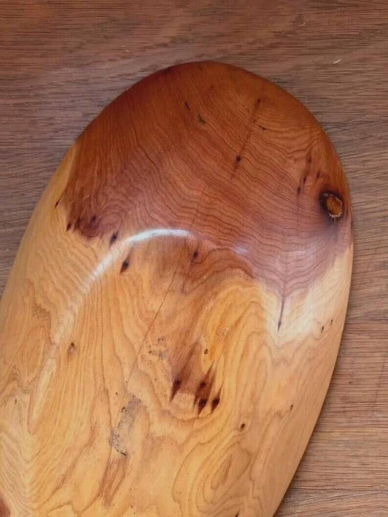 Handmade oriental fruit bowl in thuya wood - vintage marquetry