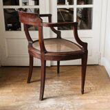 Empire style mahogany caned office chair