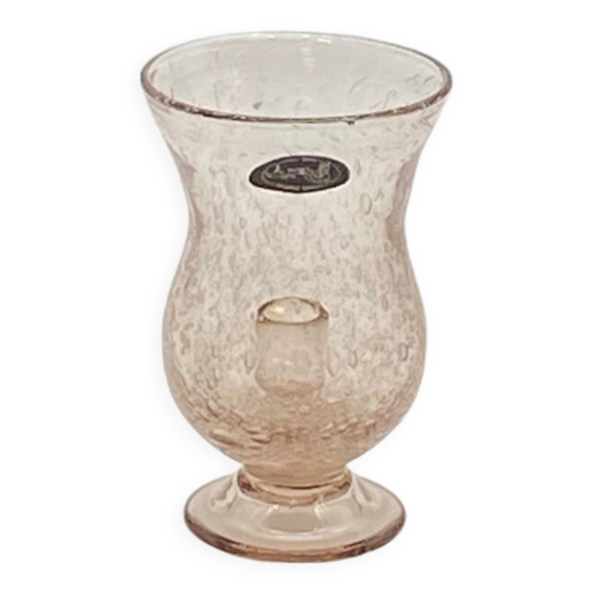 Candle holder / Tealight holder in blown / bubbled glass Larochere vintage