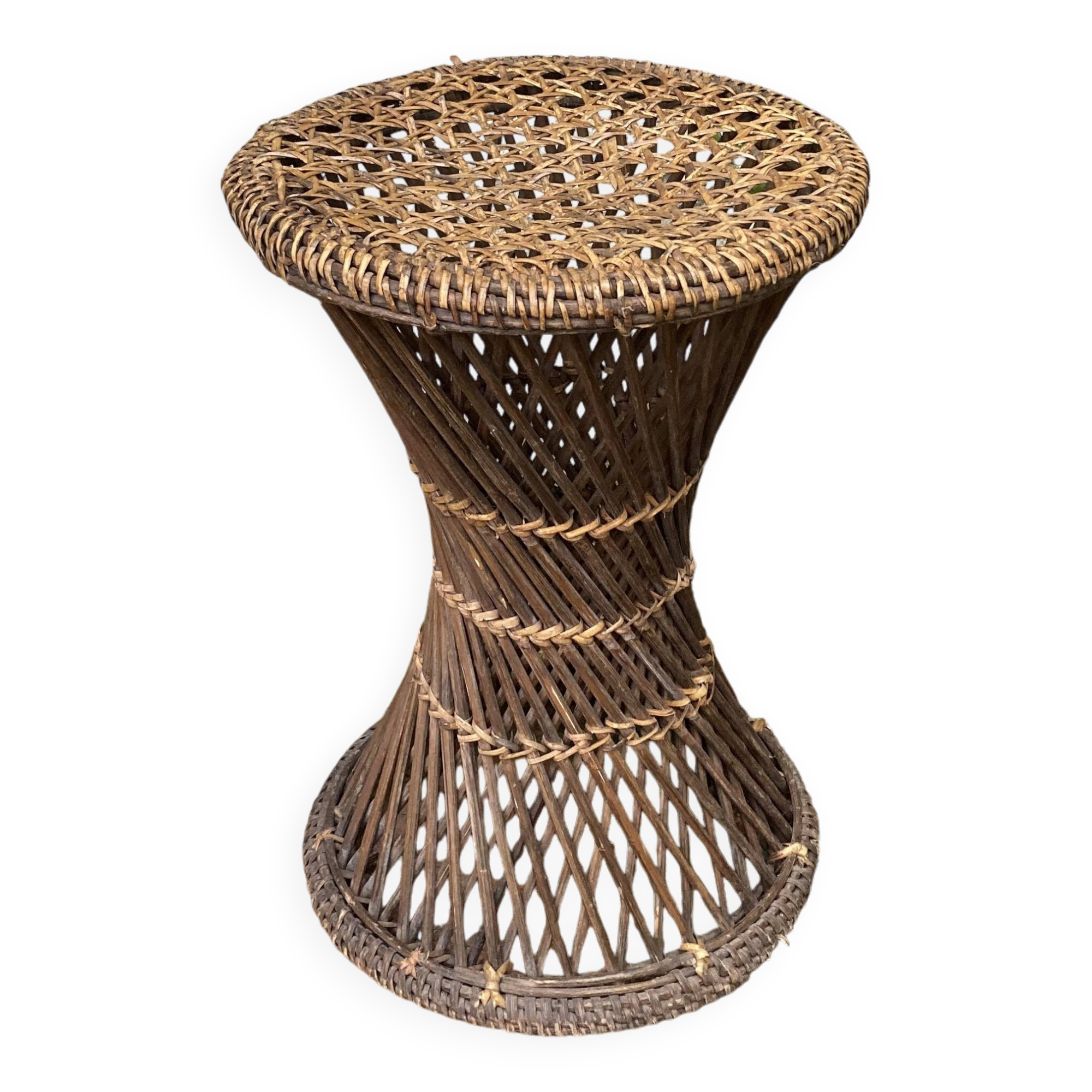 Vintage cane diabolo stool