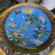 Asie XIXeme :  coupe cloisonnée sur talon en bronze doré