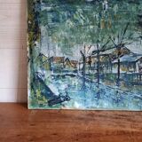 Hst ancienne huile sur toile, peinture signée, tableau