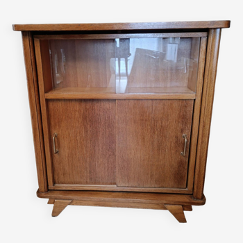 Vintage retractable swivel bar cabinet from the 1950s