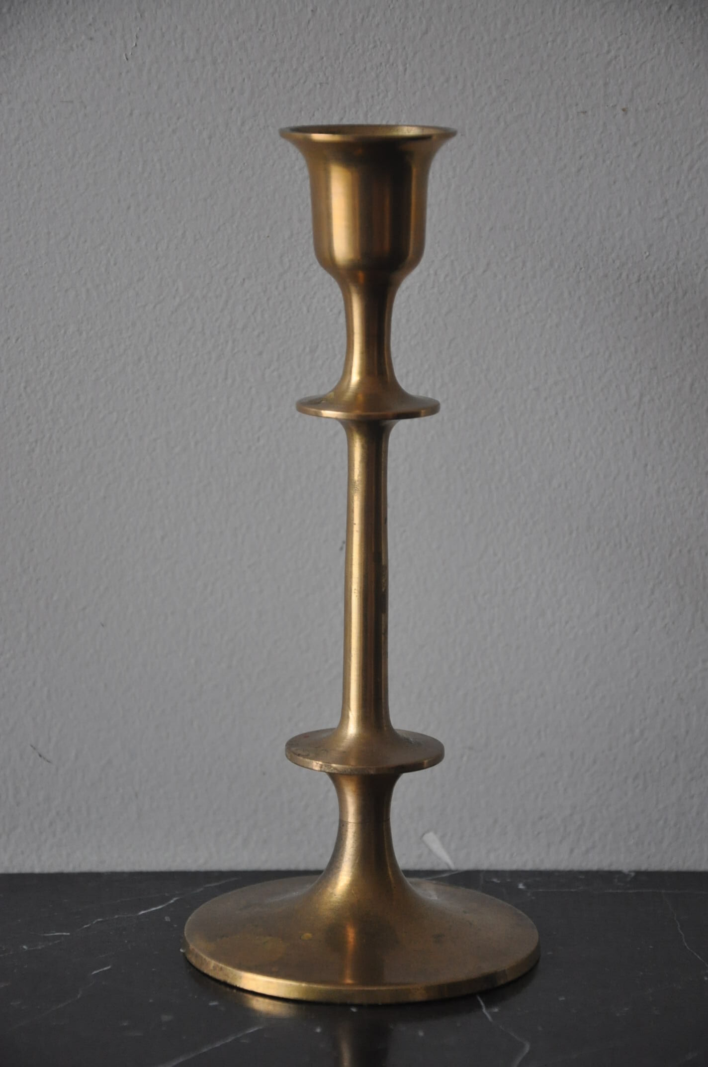 Pair of vintage Scandinavian brass candle holders