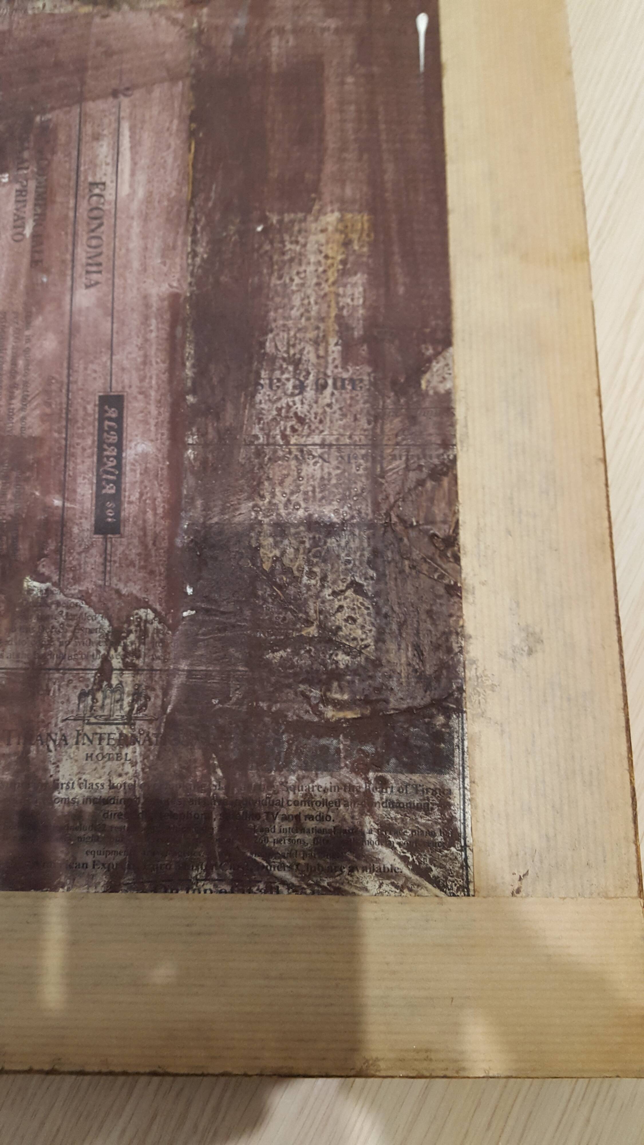 Marine oil on wood