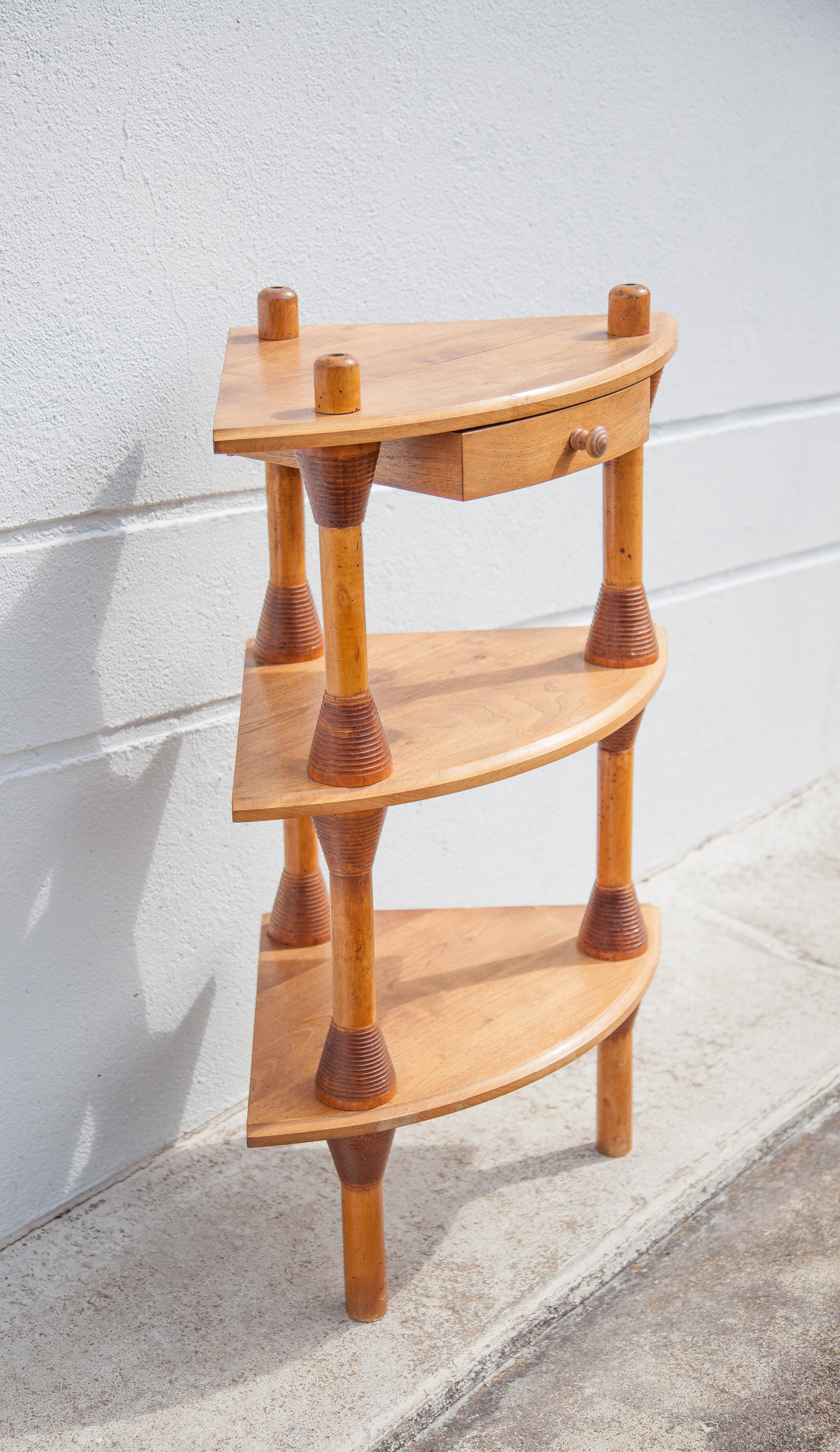 Wooden corner shelf