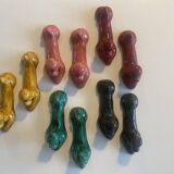 8 Knife holders "the poodles" Vallauris - Earthenware - 10x4cm