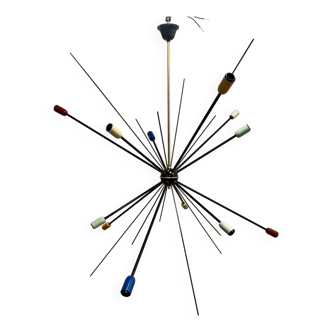 Black Sputnik Ceiling Lamp,  stilnovo 1949