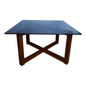 Table basse bois et verre