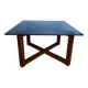 Table basse bois et verre fumé