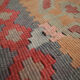 Handwoven vintage kilim rug grey pink wool carpet area rug- 147x342cm