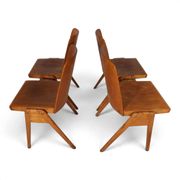 Set of 4 Bauhaus-inspired dining chairs, stackable, 1950