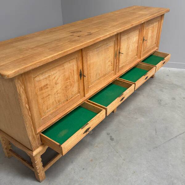 Solid oak sideboard by Henny Kjaernulf, 1960s