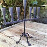 Brutalized wrought iron candle holder