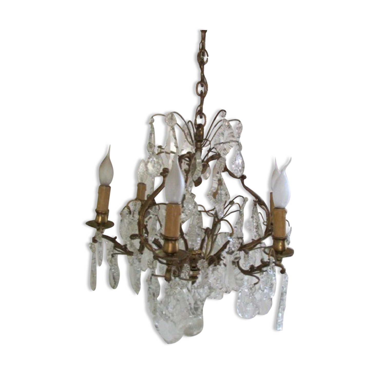 Bronze chandelier with tassels Louis XV, Louis XVI