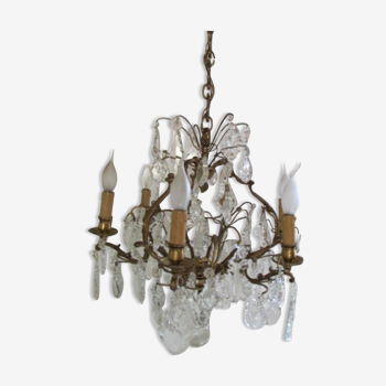 Bronze chandelier with tassels Louis XV, Louis XVI