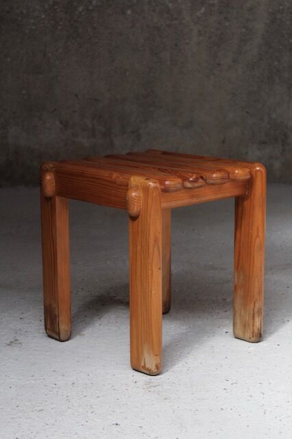 Stool design scandinavian sauna solid pine 1970