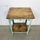Table industrielle en fer vert, années 1950