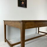 Two-sided oak work table, with 4 drawers