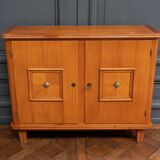 Sideboard from the 1940s two doors marquetry ornamented bronze