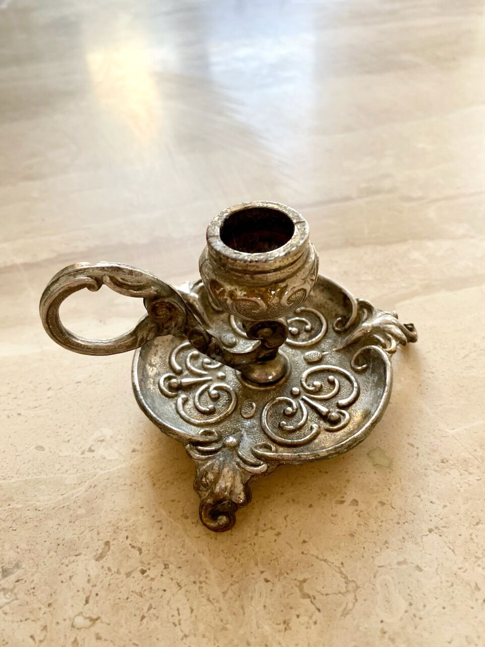 Brass cellar rat candle holder