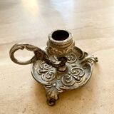 Brass cellar rat candle holder