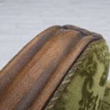 1950s, Danish relax chair, furniture velour, oak wood.