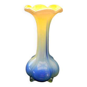 Small blown glass vase in murano style.
