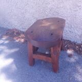 Brutalist wooden stool