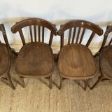4 bentwood bistro chairs – slatted back – Baumann style