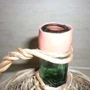 Dame-Jeanne 2L green glass and wicker
