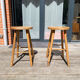 Paire de tabourets vintage en bois