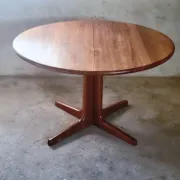 Solid teak Danish extendable dining table, 1960s