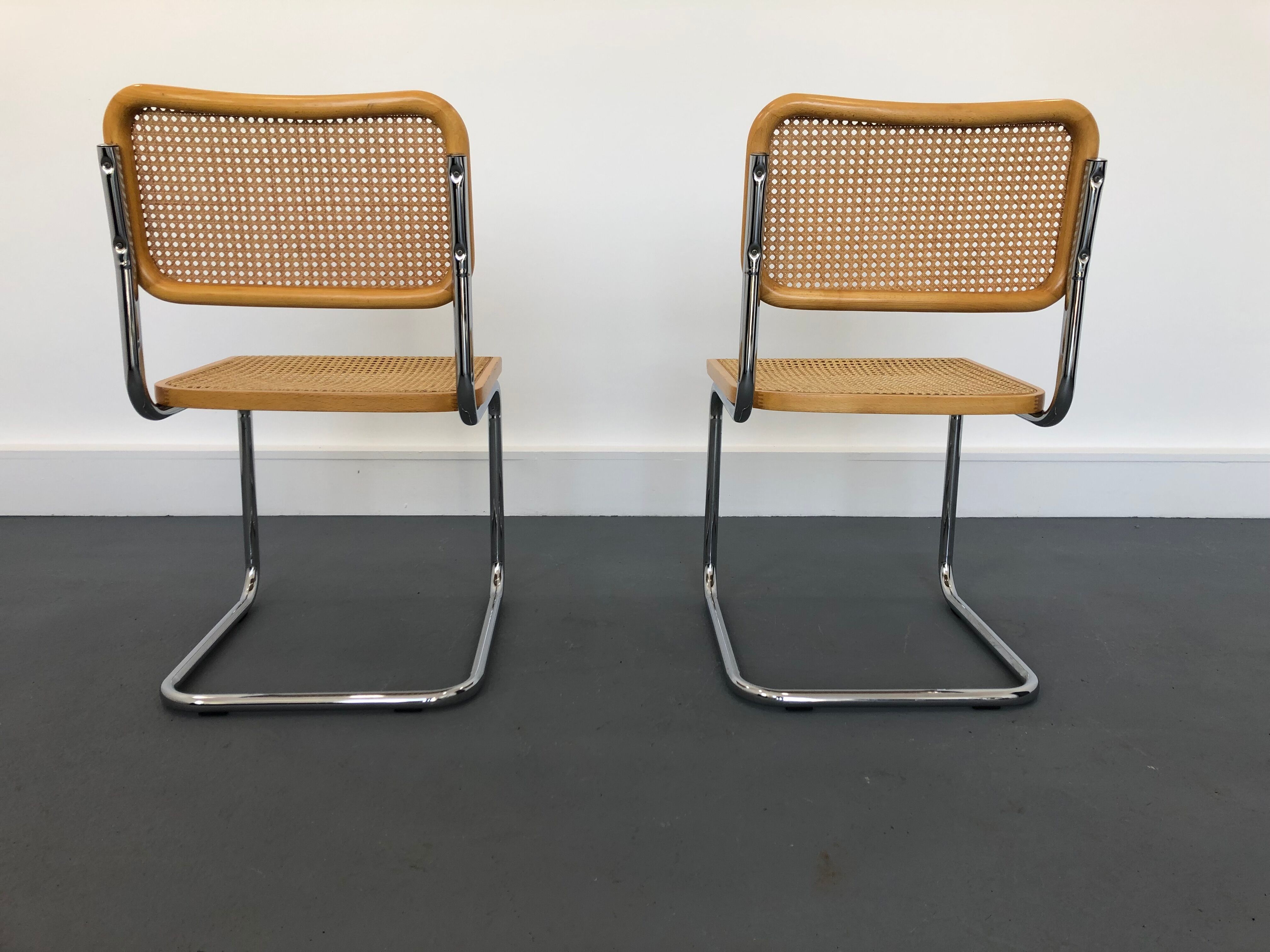 Pair chairs design Marcel Breuer, Italy, 1980