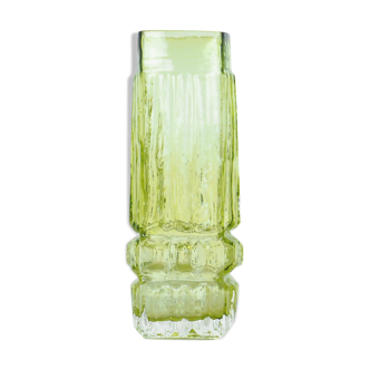 Kosta Boda green glass vase Rune Strand, 1960's