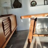 Brutalist elm farm table 60s