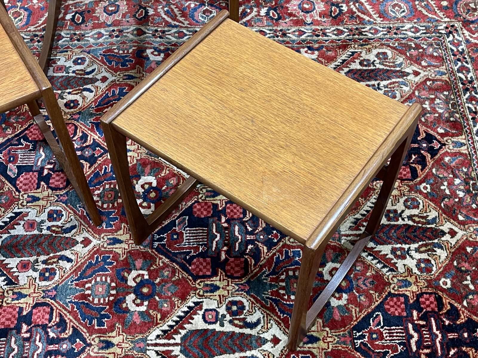 Set of 3 teak nesting tables from the GPlan brand from the 1970s