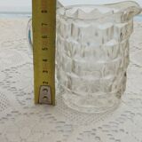 Miniature glass pitcher, geometric transparent
