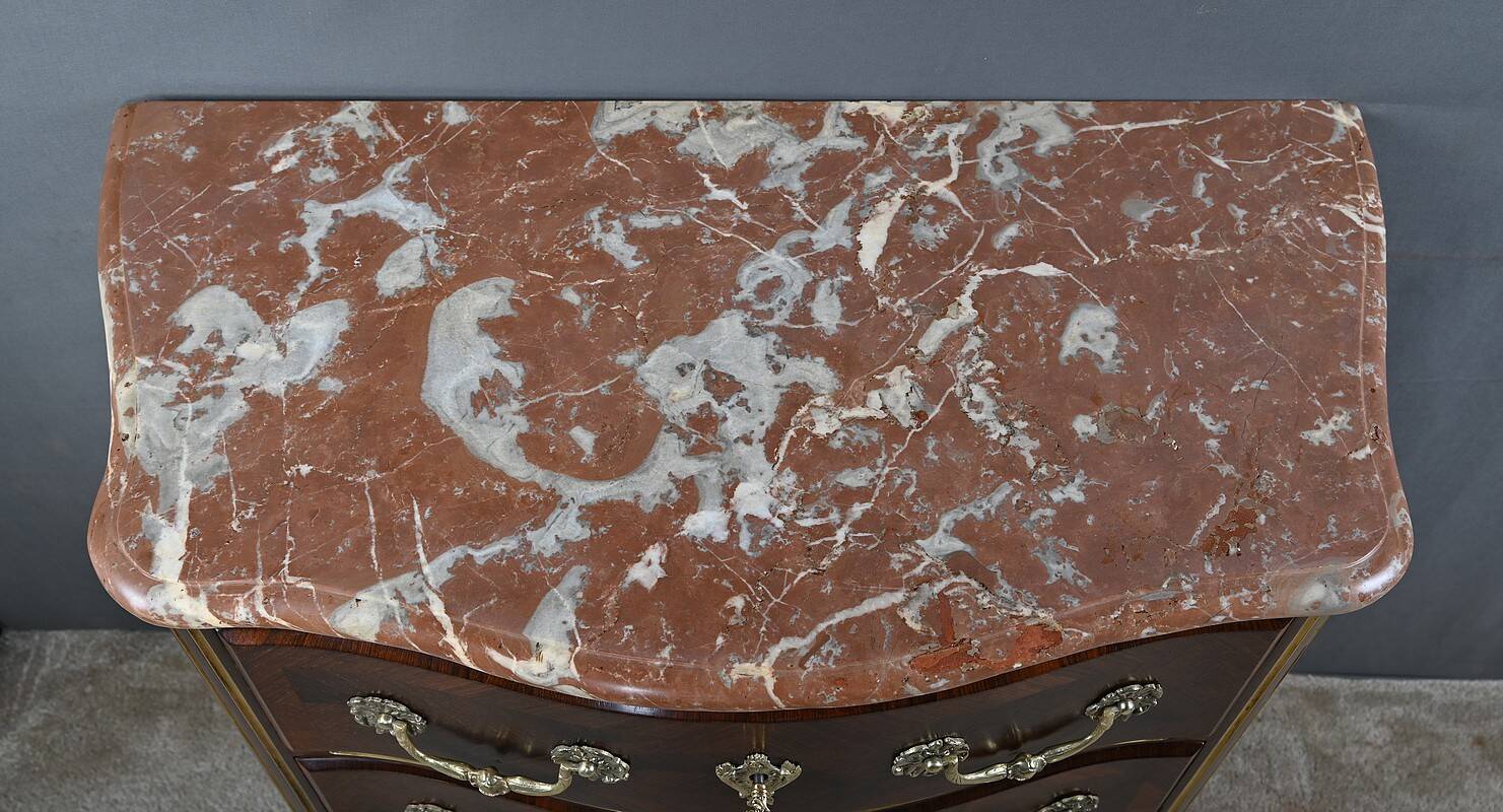 Commode en Marqueterie de Palissandre, style Régence, époque Napoléon III –