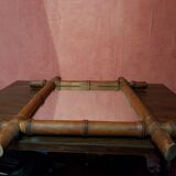 Ancien miroir bois style bambou décoration 40x46 vintage