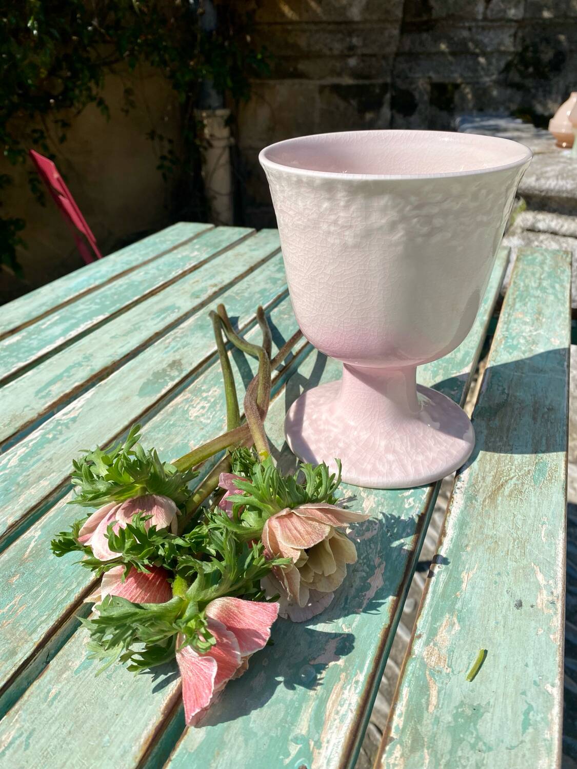 Powder pink vase cup