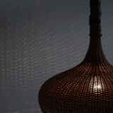 Vintage Danish mid-century rattan pendant light, made in the 1960s.