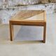 Designer coffee table 1970-1980 in kois elm and glass