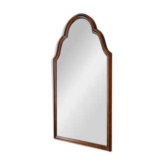 Miroir vintage en bois massif avec cadre sculpté ondulé